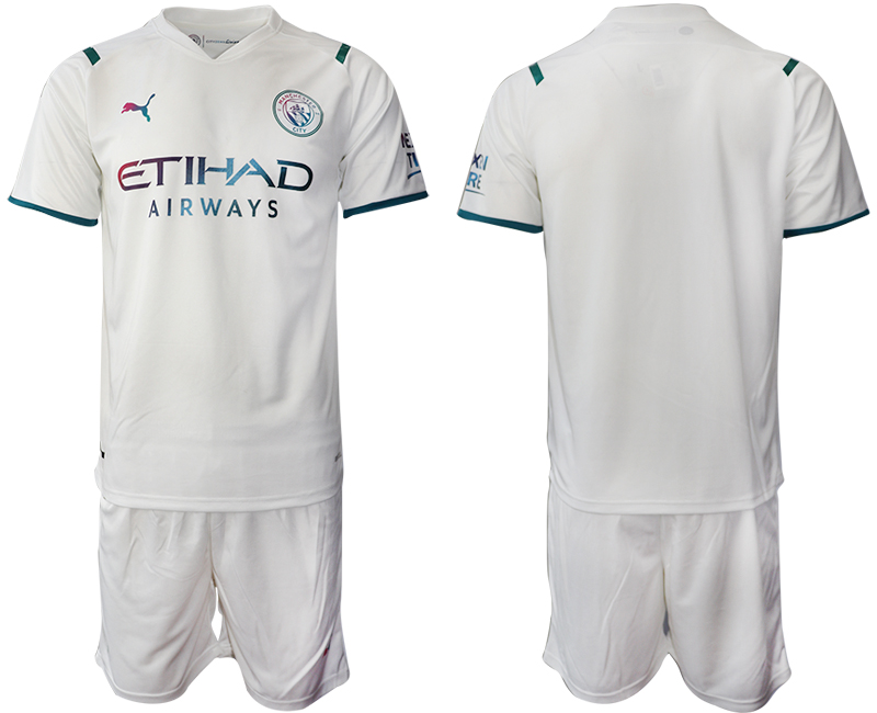 Men 2021-2022 Club Manchester City away White blank Soccer Jersey